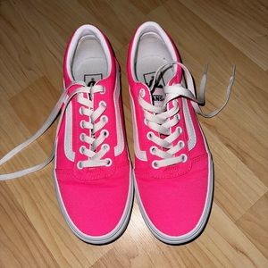Neon pink vans, tennis shoes, size 7.5